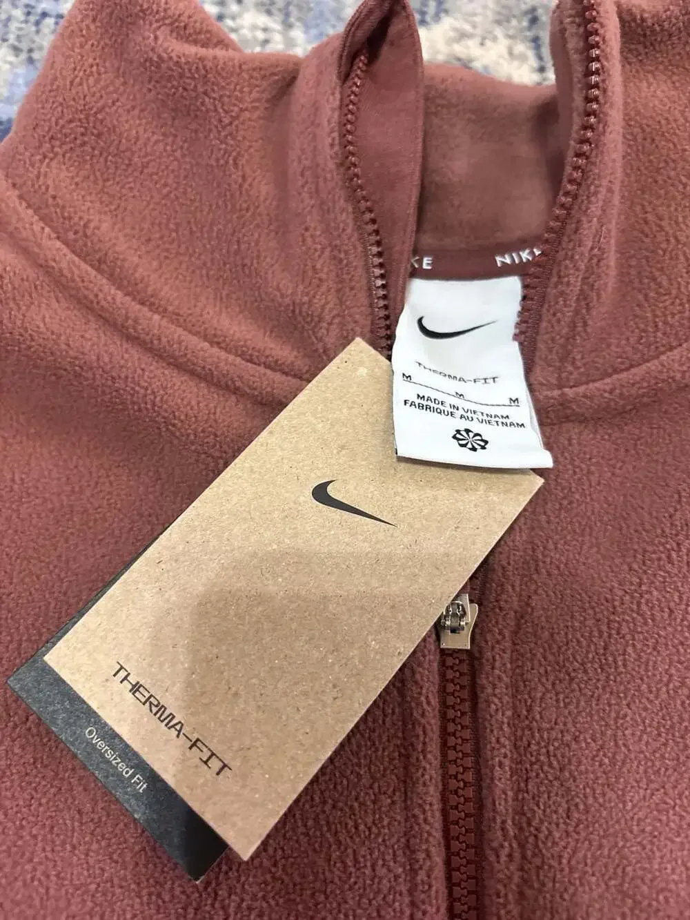 Nike Therma-Fit Half Zip Fleece Size M Brown